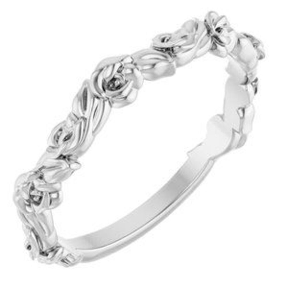 Kazi Luxury 14k White Rose Ring